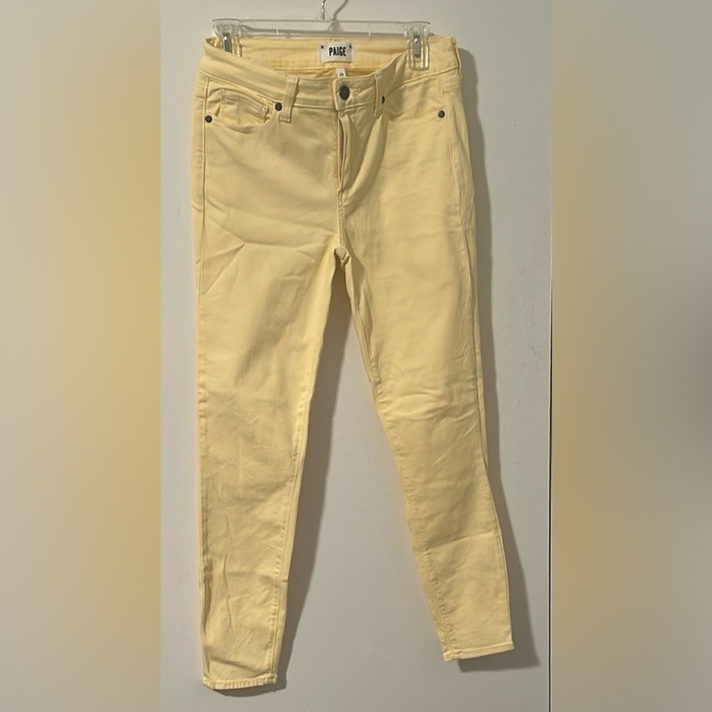 PAIGE Yellow Skinny Jeans Mid-Rise Stretch